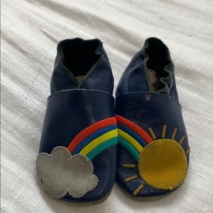 Baby Biden rainbow leather moccasins